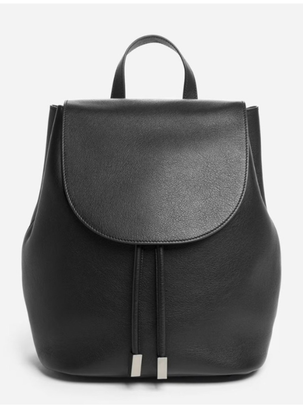 Everlane Petra Black Italian Leather Backpack 13” x 12” Minimalist Bag Chic